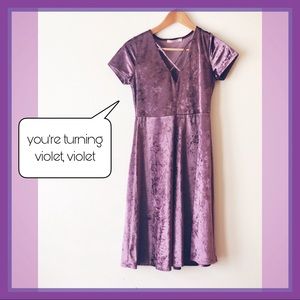 Lavender Gray Velvet Dress Size Small